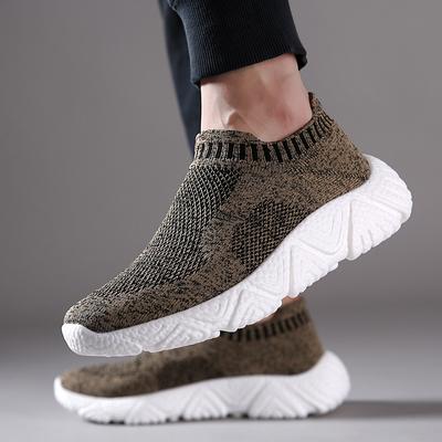 8023 chaussures pour hommes chaussures de sport tissées à la mouche printemps et automne tige basse couvre-pied tissu en maille élastique chaussures chaussettes grande taille décontracté