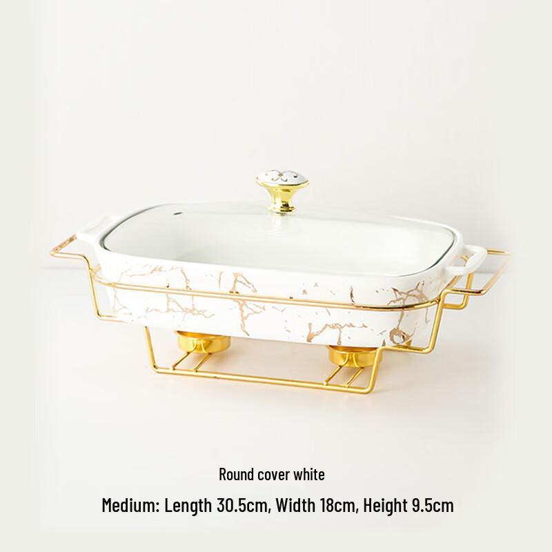 Ceramic Double-Handle Dry Pot with Rack