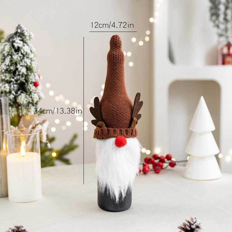 1PC Champagne Decoration Christmas Decorations Wine Bottle Bag Cute Santa Claus New Year Multiple Options Available