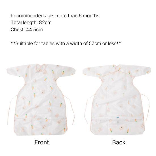 Atti Rabbit Self Feeding Waterproof Baby Bib Long Sleeve Zipper Type All In One High Chair Cover