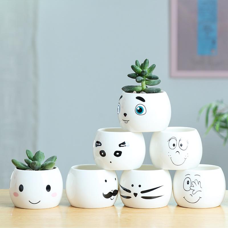 Japanese-Style Cute Mini Succulent Plant Ceramic Small Flower Pot, Simple And Creative Expression Flower Pot, New Succulent Flower Pot