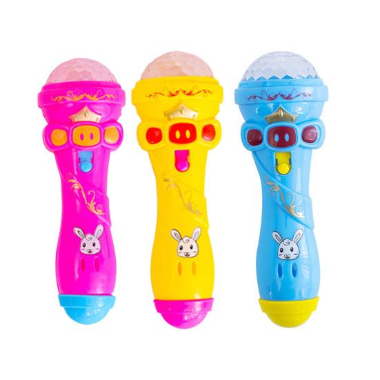 

LED Microphone Toys Colorful Lights 3D Projection Glowing Luminous with Battery Entertainment Light Up Flashing Smooth Surface Kids Microphone