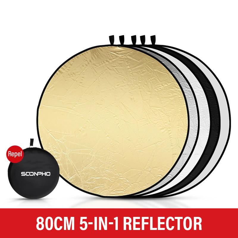

60cm/80cm/110cm Portable 5 in 1 Photography Reflector For Photography Light Diffuser Photo Studio Accessory Handhold Portable