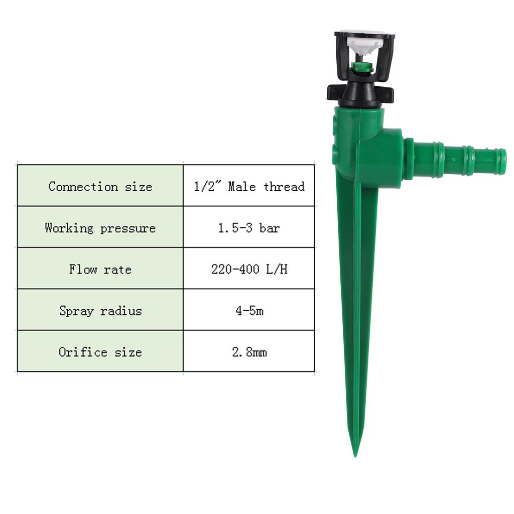 Farm Irrigation Sprinkler 1/2" Male Thread Nozzle 360 Degree Scattering Garden Lawn Rotating Sprinkler Watering Irrigation