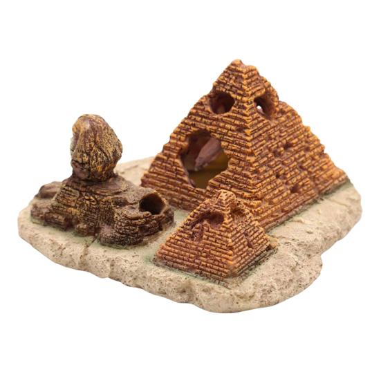 Fish Tank Decoration Colorfast Anti-Deformed Fall-resistant No Pollution Pyramid Sphinx Porous Rockery