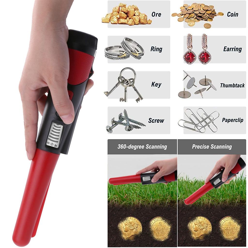 Tragbarer Metalldetektor zur Positionierung des Stabdetektors mit LED-Anzeige