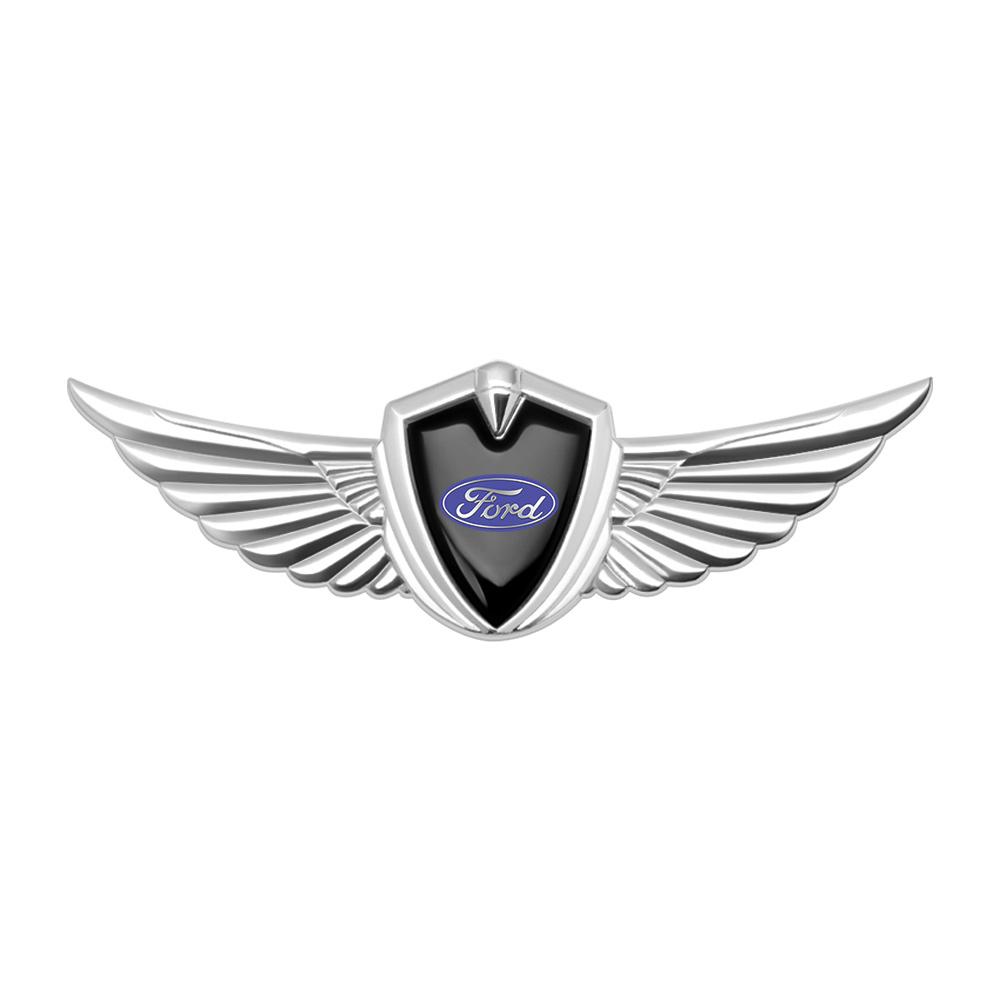 AAAMR1 Metal Car Body Trunk Wings Sticker Badge Decoration Accessories Auto Styling For Ford Mustang Focus Mk2 3 Ranger Fusion Mondeo