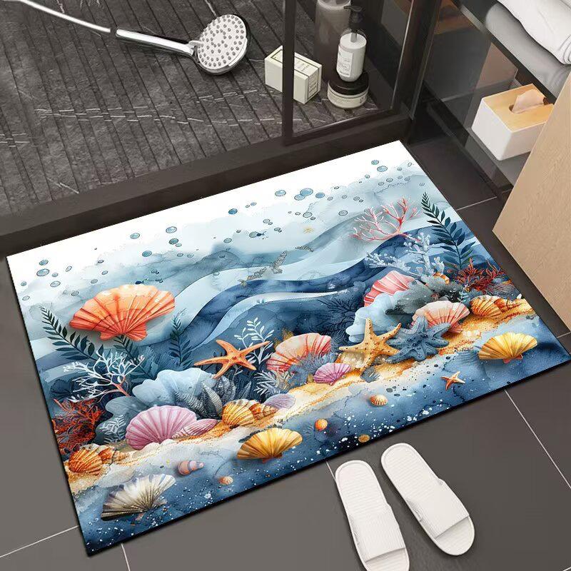 Nordic 3D Visual Stone Diatom Mud-Resistant Easy Clean Entrance Doormat