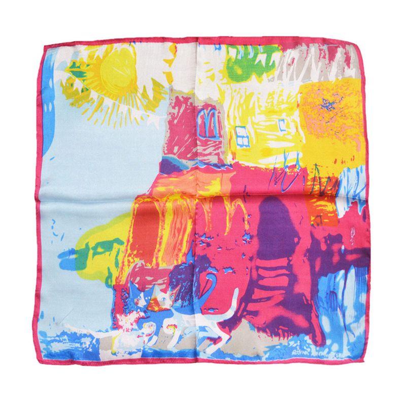 Tony&Candice 100% Silk Scarf Square Women 53*53CM  Scarves Ladies Ring&Wrap Oil Pattern Luxury Style  Soft Satin Neckerchief