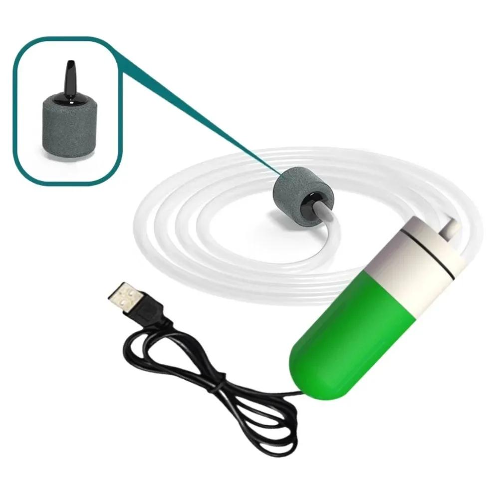 Adjustable Speed Aquarium Oxygen Air Pump USB Charging Ultra Quiet Air Compressor Aerator Mute Portable Oxygen Aerator Aquarium