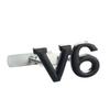 RE023D Metal V6 V8 Logo Car Front Hook Grille Emblem Badge Sticker Decals For Toyota Camry Land Cruiser Highlander Accessories