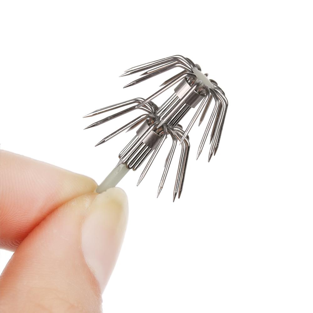5Pcs Stainless Double Layers Umbrella Squid Cuttlefish Octopus Fishing Hooks Jigging Fishhook Wholesale Fishing Accessorie