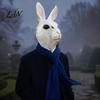 Unbeschränkte Sicht Halloween-Maske Hasenkopf für Erwachsene, Realistische Kaninchen-Latexhaube, Langlebige Kostüme Tierkostüm Karneval Cosplay Party