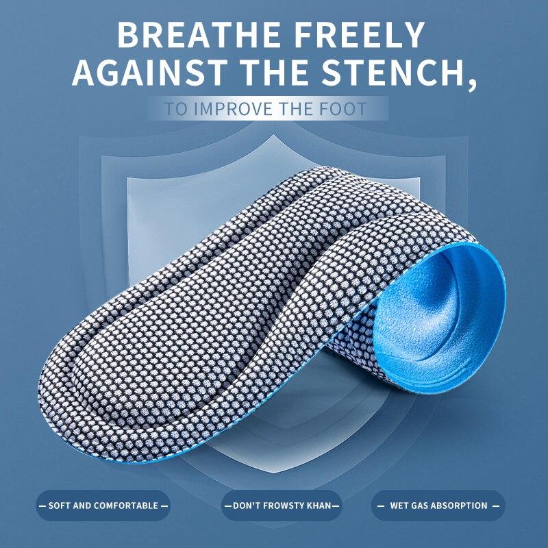 1 Pairs Memory Foam Insoles for Shoes Men Women Nano Antibacterial Massage Sport Insole for Feet Orthopedic Care Shoe Sole Pads