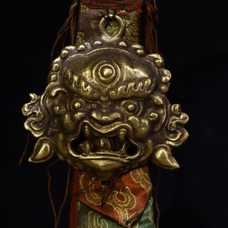 

3.4 тибетский буддизм бронза Махакала Махакала гневное божество маска Будды статуя CHINA