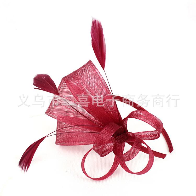 New European and American hair accessories mesh feather headgear Jockey Club party ball hair accessories manufacturer