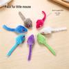 Colorful Plush Mouse Cat Teaser Toy with Feathers