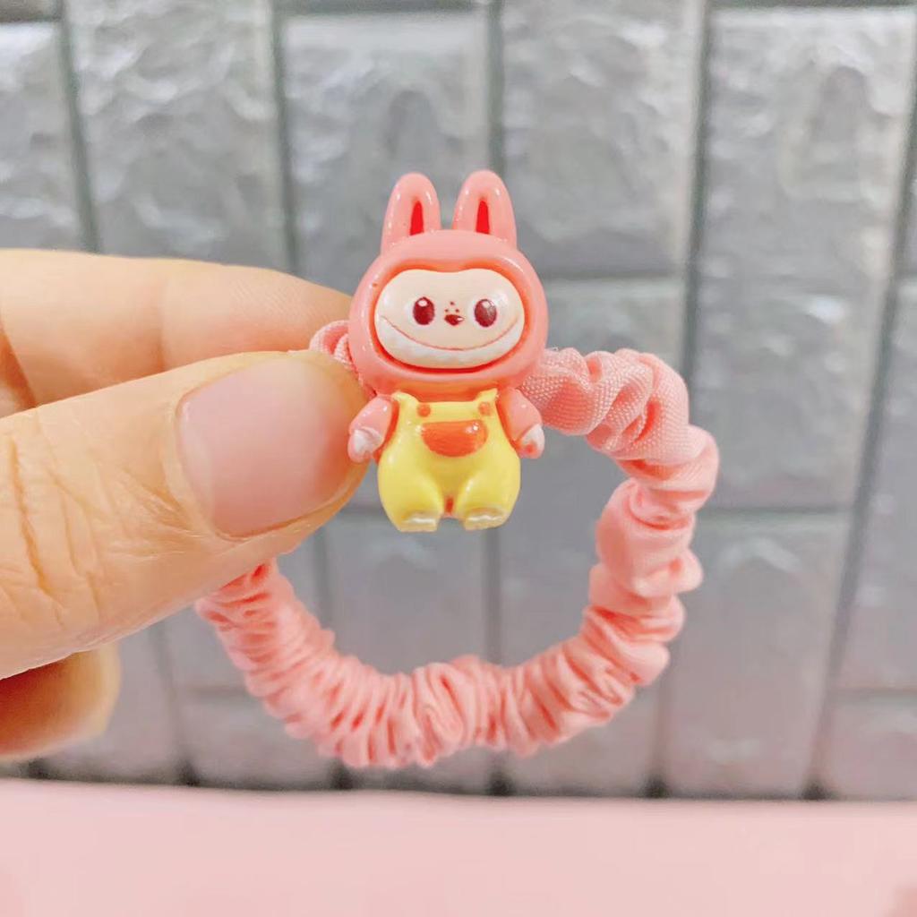 1Pcs Cartoon Labubu Hair Ropes Cute Anime Labubu Women Elastic Hair Circle Hair Accessories Ponytail Kawaii Girls Holiday Gifts