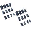 24-Piece Black Star Wearable Nail Patches - Removable False Nail Extensions