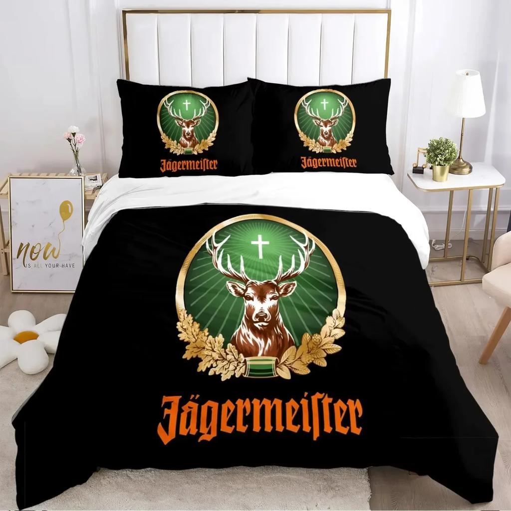 New J-Jagermeister Deer Duvet Cover Kawaii Comforter Bedding Sets Soft Quilt Cover and Pillowcases Single Double Queen King