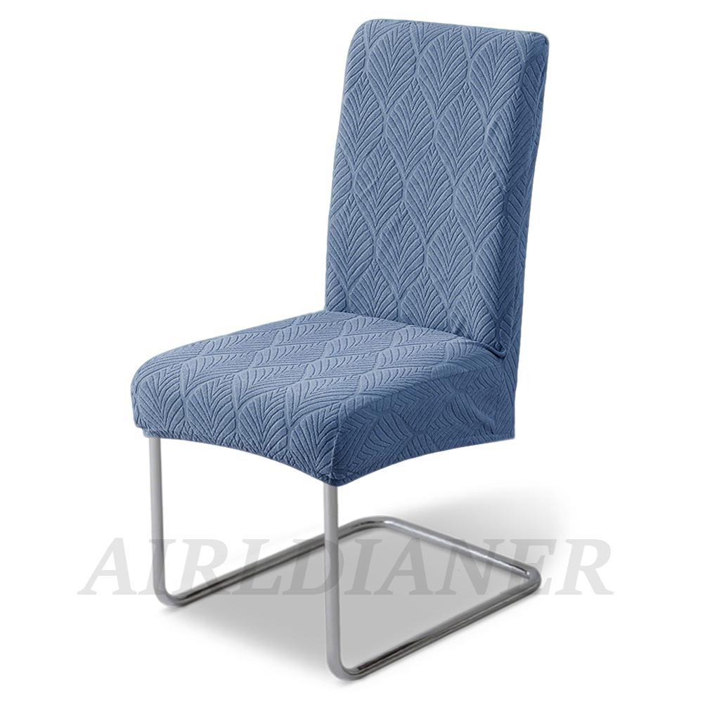 Waterproof Fabric Chair Cover Leaf Pattern Jacquard Chair Seat Slipcover Piain Dining Seat Case with TPU Membrane Restaurant