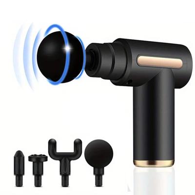 Portable Fascial Massage Gun Electric Percussion Pistol Massager Body Relaxation With LED Touch Screen 4Replaceable Massage Head
