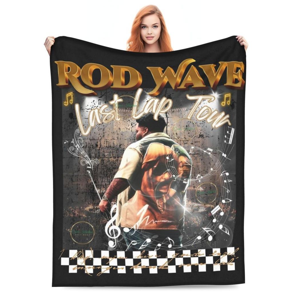Rod Wave Hip Hop Rapper Blanket Cover Singer Last Lap Album Flannel Throw Blanket Portable Lightweight Multi-function Thin Quilt