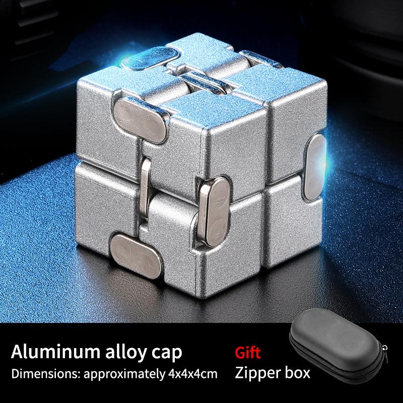 Alloy Infinity Cube Fidget Toy Ultra-Durable Sensory Stress Reliever for Adults & Kids Anxiety Relief Gift