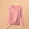 Plus Size Modal Long-Sleeve Loose Fit Round Neck T-Shirt for Women