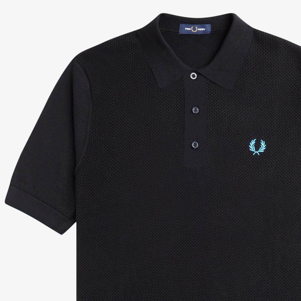 Fred Perry [Sharp] Textured Front Knit Polo Shirt (102) Afpm2417643-102
