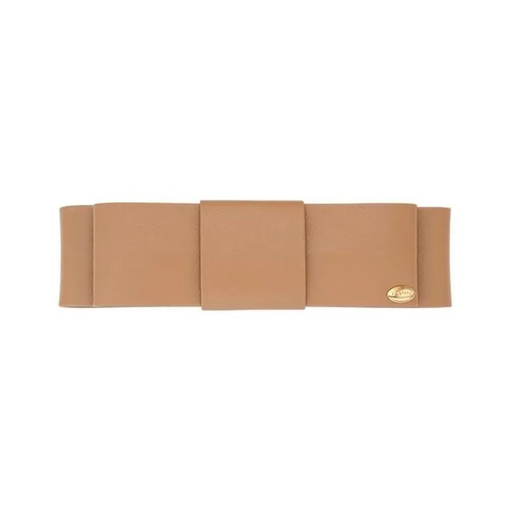 J.RIBBON Square Ribbon Leather Hairpin - Sandy Camel (JAI1HP5BV829PUCB0)