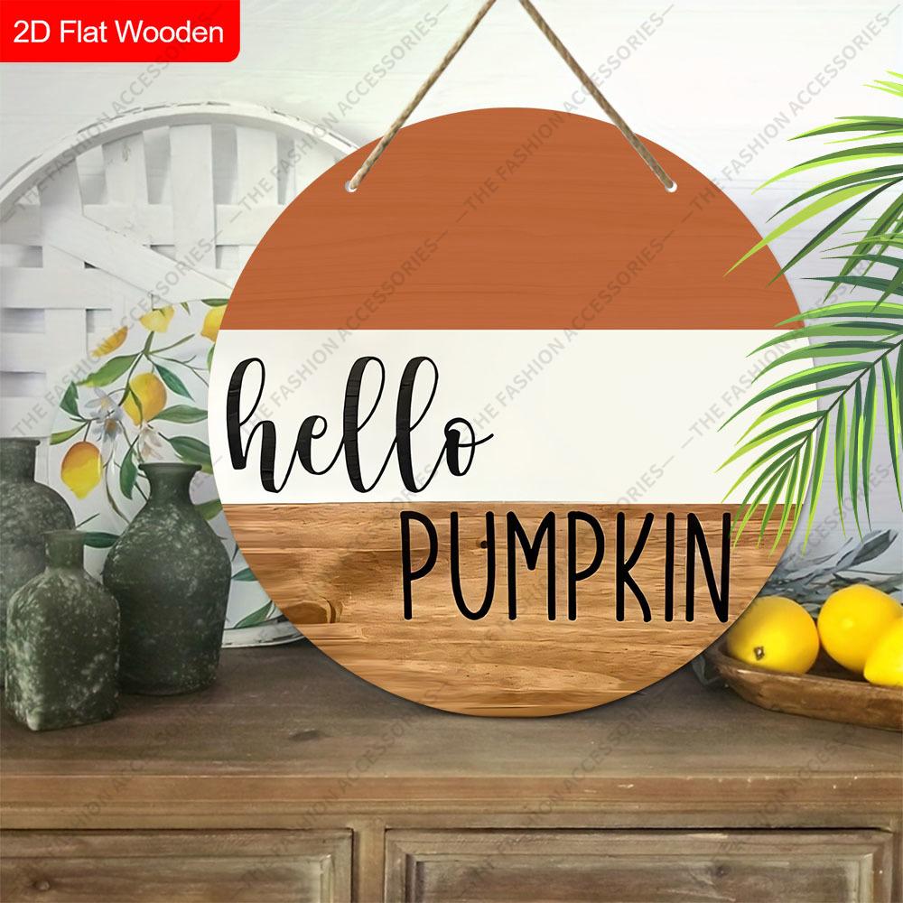 Garden decorations,autumn harvest festival decorations,wooden hanging decorative signs,"hello pumpkin"logo, 2D flat products