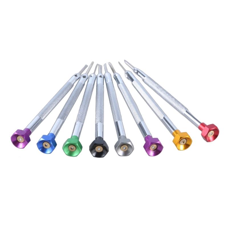 9Piece Watch Repair Screwdriver Set Colorful With Rotating Base 9 Spare Bits Phone Jewelry Glasses Screw Remover