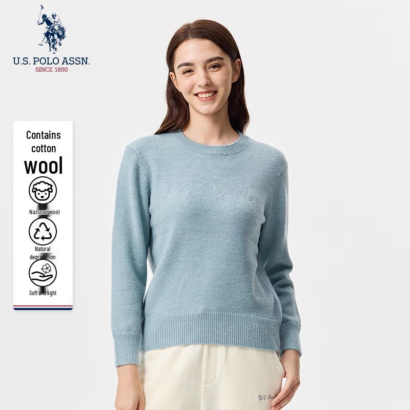 

НАС. АССН ПОЛО. Женский однотонный вязаный свитер из смесовой шерсти L