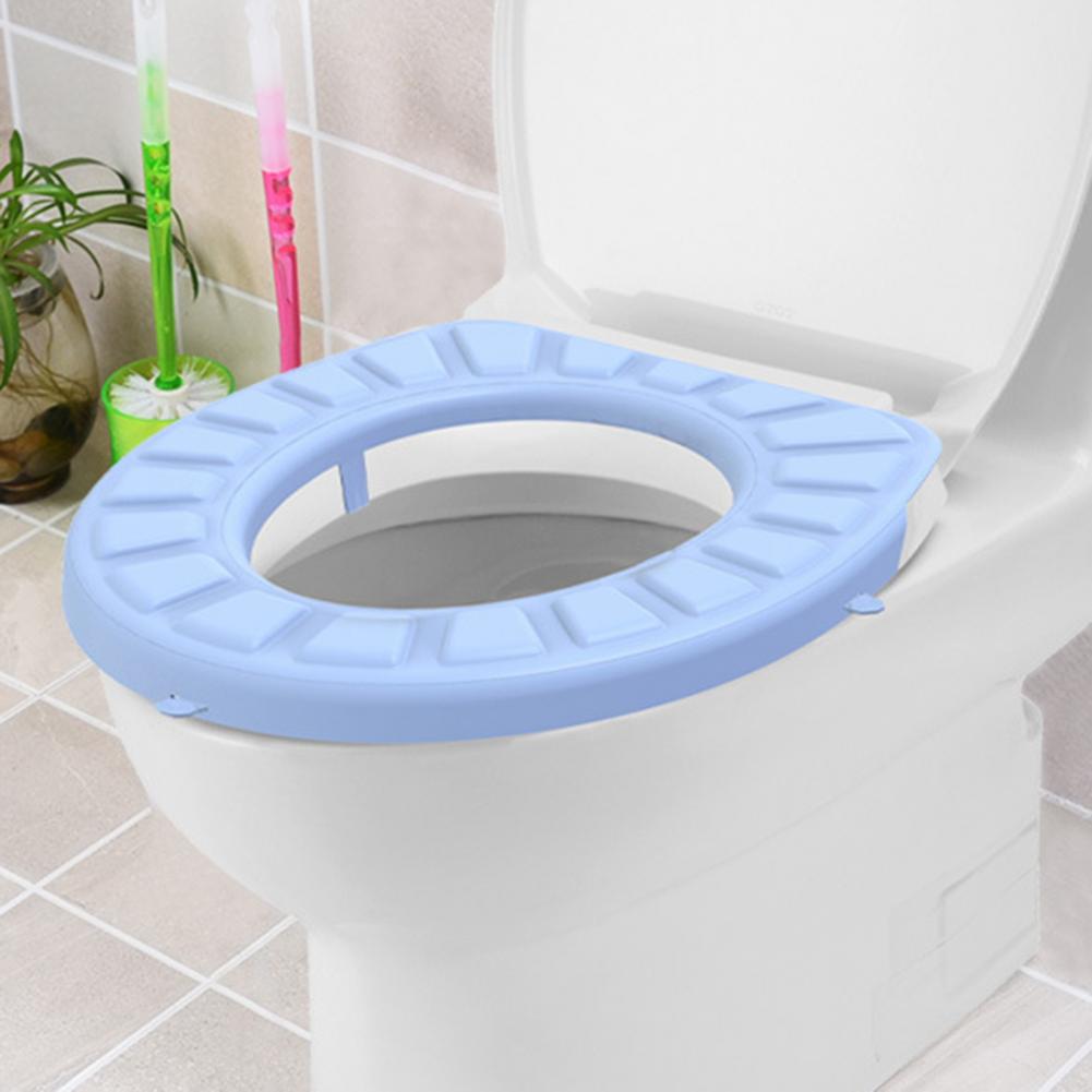 Silicone Toilet Seat Cover Washable Toilet Seat Cover Waterproof Sticker Toilet Lid Cover Toilet Cup Covers Bathroom Accessories