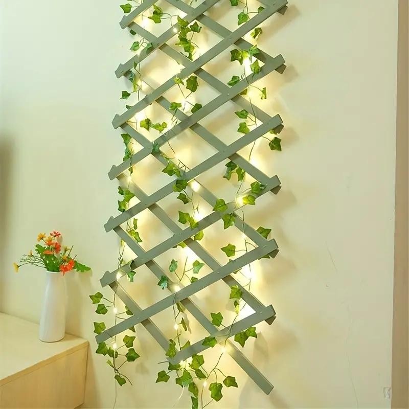 LED Green Leaf Fake Plants String Light Battery Powered Waterproof Fairy String Light for Wall House Christmas Decorations