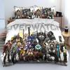 3D OW Overwatch Game Gamer DVA Dekbed Beddengoed Set,Dekbedovertrek Bed Set Dekbedovertrek Kussensloop,King Queen Size Beddengoed Set Kinderen