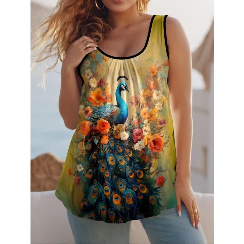 Women's Sleeveless Vest Creative Colorful Fashionable Loose Soft Leisure Summer Oversized Vest