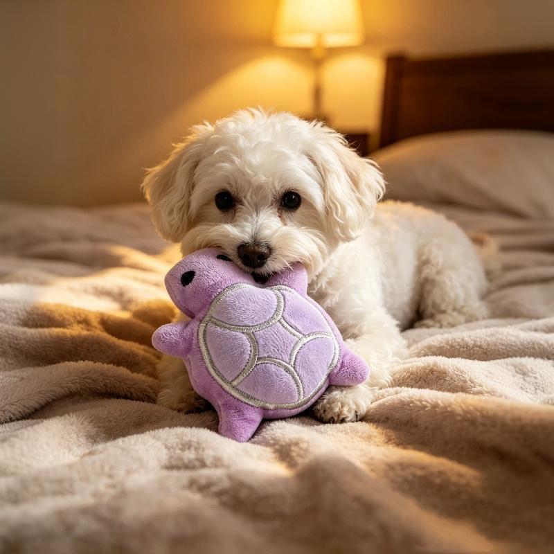 Mini Turtle Shaped Dog Squeaky Plush Toy Cute Soft Non-Toxic Teething Chew Toy Ideal for Puppy Daily Play Use