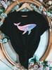 Unisexs Crew Neck Short Sleeve Casual Tee Celestial Whale With Star Constellation Print Daily Summer Top