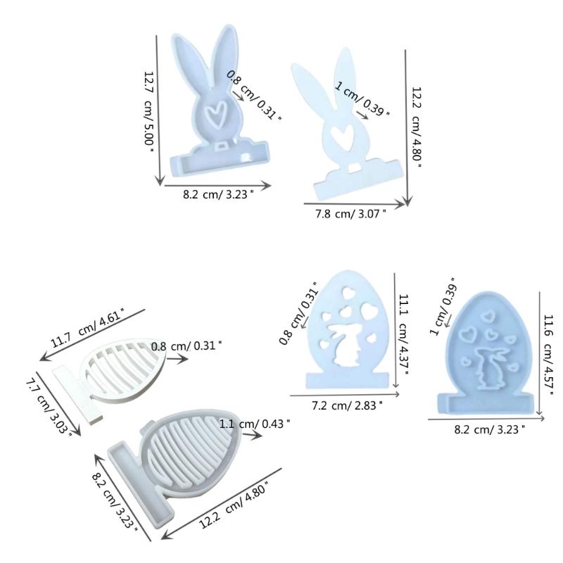 Handmade Candlestick Silicone Molds DIY Heart Rabbit Candle Holder Epoxy Casting Moulds Easter Rabbit Resin Moulds