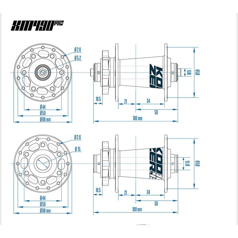 Koozer Xm490Pro 32 Hole Front Hub 15X100 5X100 Noisy Cube 28-Hole 36-Hole Mtb Hubs 6 Bolt Thru Axle Quick Release Mtb Front Hub