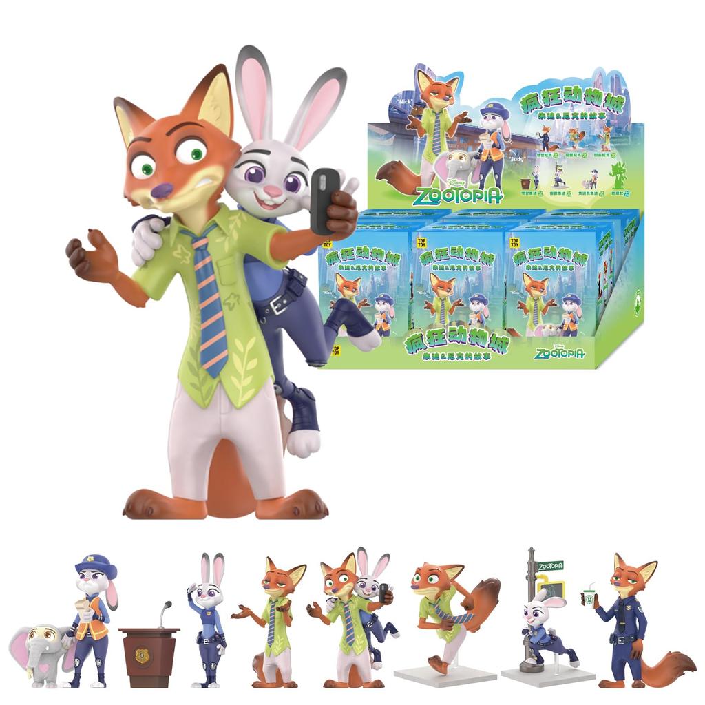 TOP TOY Disney Zootopia Judy Nick Story Series Box of Gachapon Blind Box Figures Soft Vinyl PVC Premium Toys Birthday Present Christmas Gift &