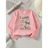 European Sizes Girls' Long-Sleeve Round Neck Sweatshirt "I Love Dogs" Print, Spring/Autumn, Casual, Daily & Sports.