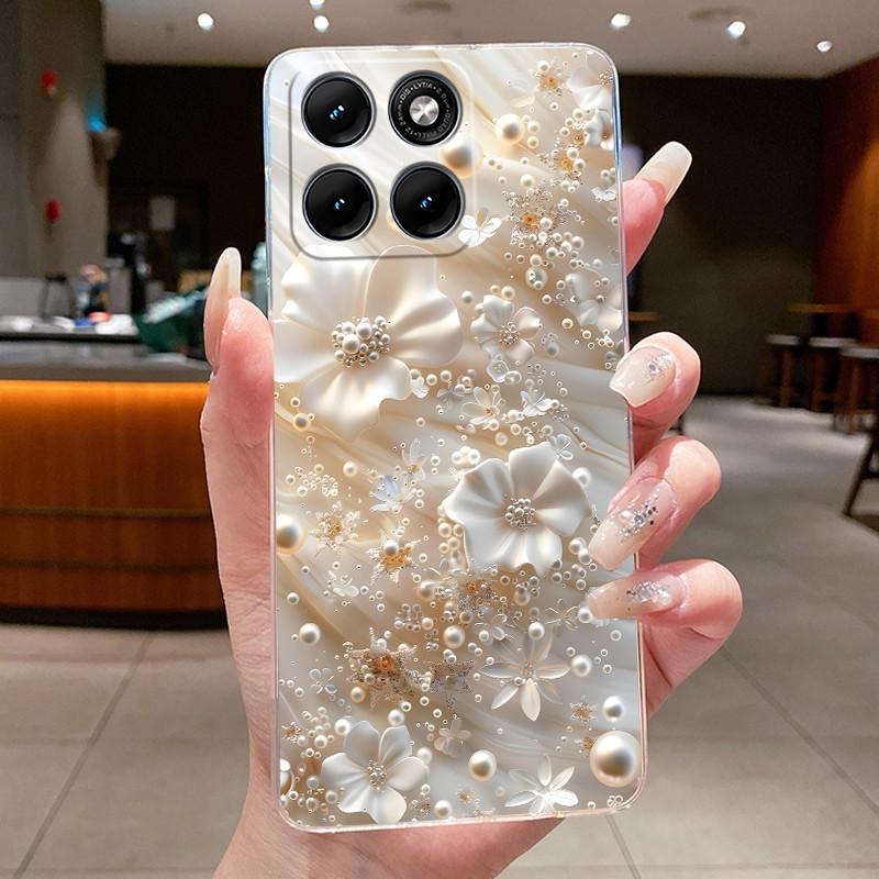 Etui Na Motorola Edge 70 Fusion Przezroczyste Luksusowe Modne Motyl Kwiaty Miękki TPU Silikonowy Pokrowiec Na Telefon dla Edge70 Fusion Zderzak