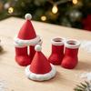 Genanvendelige Julefest Rekvisitter Jule Tema Pynt, Julemandshatte/Støvler/Handsker Dekorative PLA Figurer, Festlig Handske Pyntesæt 3D Printede Håndværk til