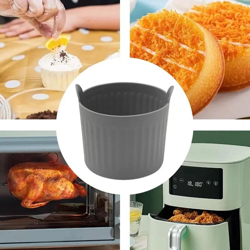 4/6Pcs Air Fryer Egg Poacher Cups Silicone Egg Cooker Mold Custard Tart Desserts Cake Baking Tools Muffin Cases Kitchen Supplies