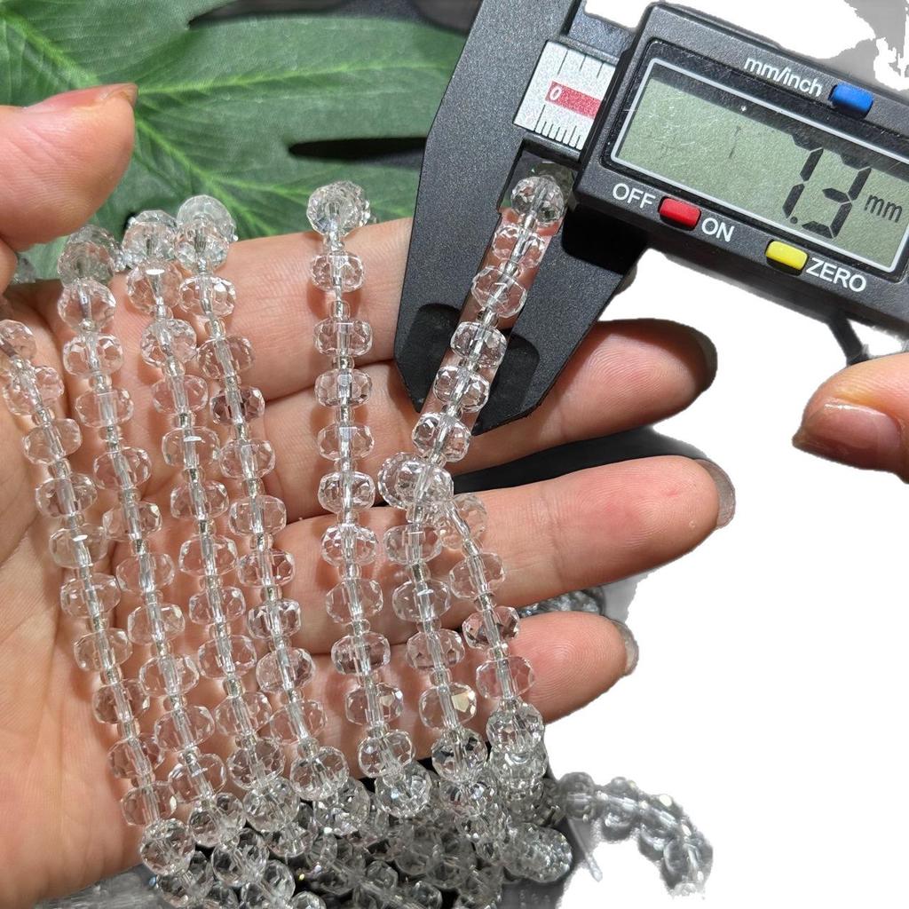 Natural Clear Quartz Wheel-Cut Loose Beads, 7x4.8mm, for DIY Jewelry Making