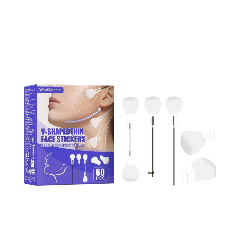 60 Stück Facelifting-Patch Hautstraffung Kinnverschlankung Muskellifting Schwellungsreduzierung Formender Patch