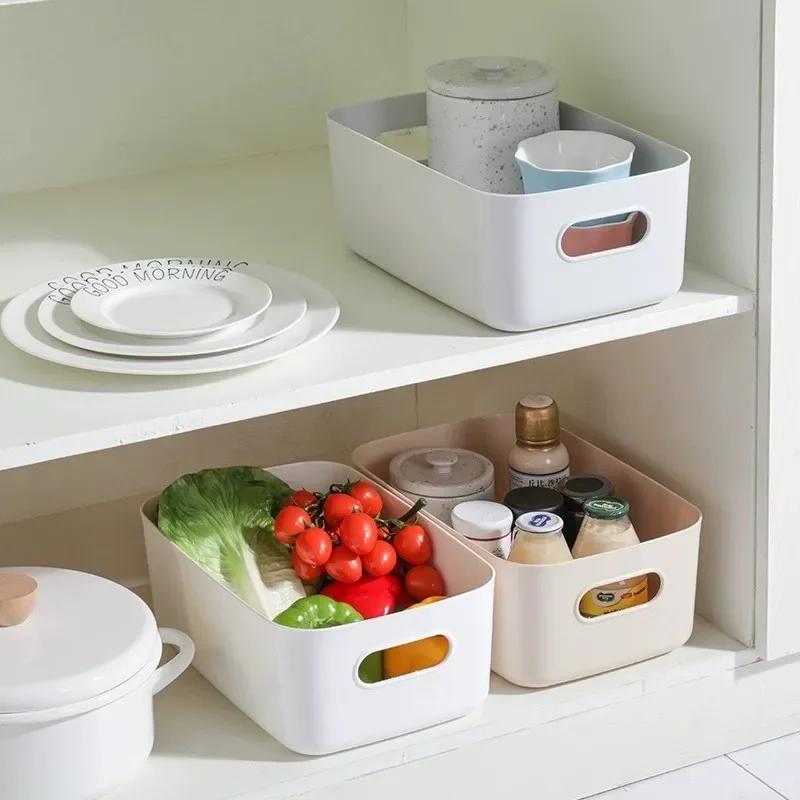 Desktop Storage Box Dormitory Sundries Plastic Cosmetic Storage Box Bathroom Kitchen Sorting Storage Basket Bins